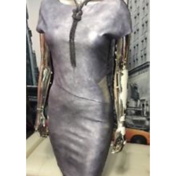 SOLD BCBG Leather Cocktail Dress - Picture 2 of 7